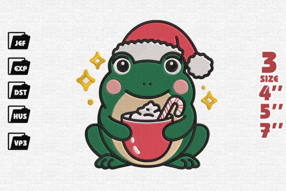 Review: Christmas Festive Frog Embroidery for Merch