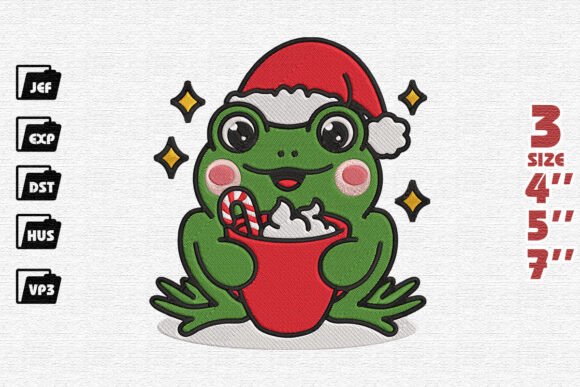 Review: Frog’s Christmas Adventure Embroidery for Etsy