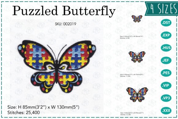 Review: Puzzled Butterfly Embroidery Design for Etsy Shops