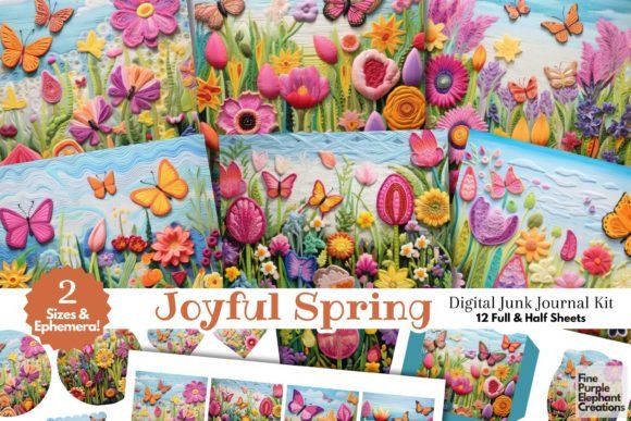Reviewing Embroidery Flower Floral Junk Journal HD for Etsy