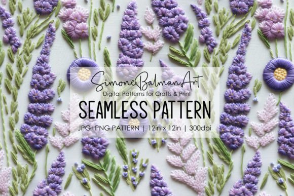 Reviewing Lavender Embroidery Seamless Pattern for Boutique Sweatshirts